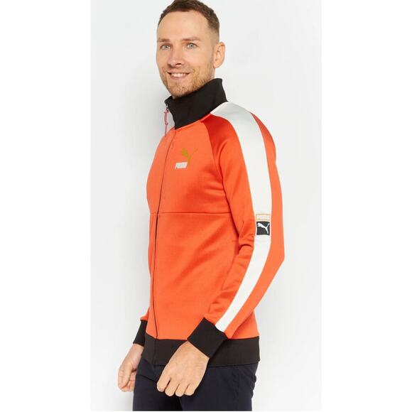 Puma Buy PUMA T7 Track Jacket Orange Men's Sz M NWOT # 70 - Picture 5 of 10